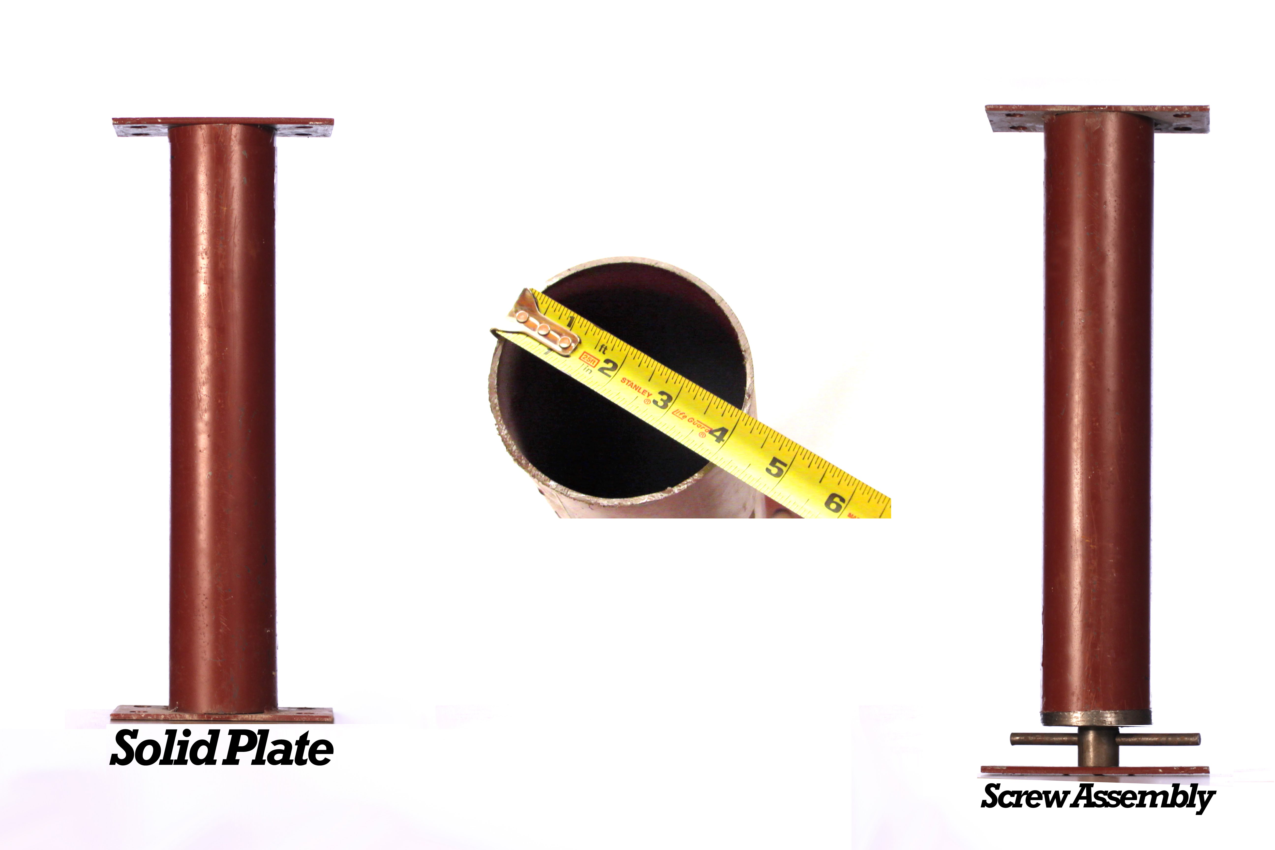 Solid Plate and Screw Assembly Lally Columns.